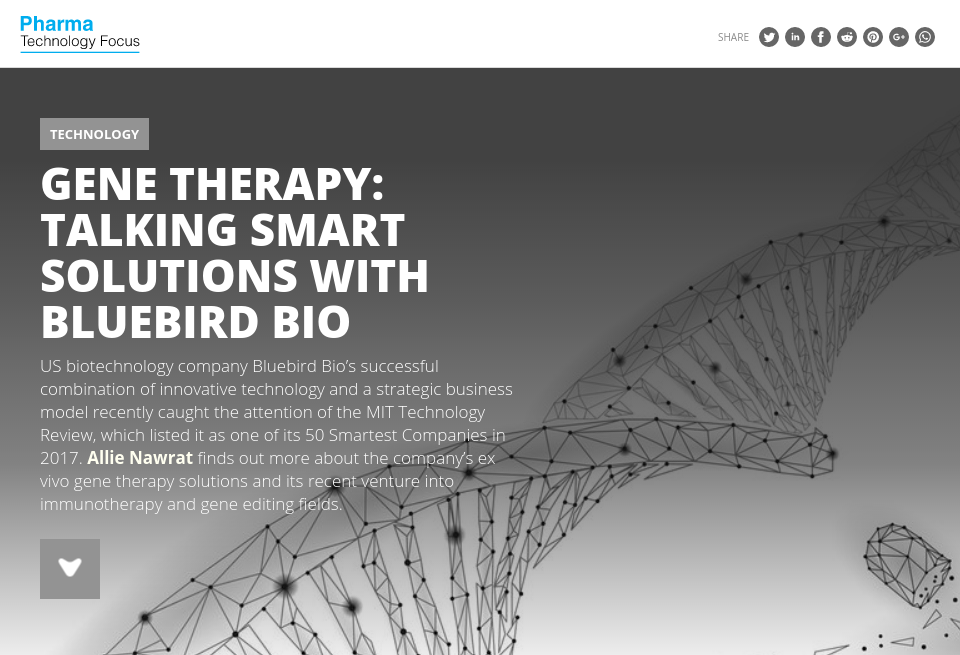 Gene Therapy Talking Smart Solutions With Bluebird Bio Pharma