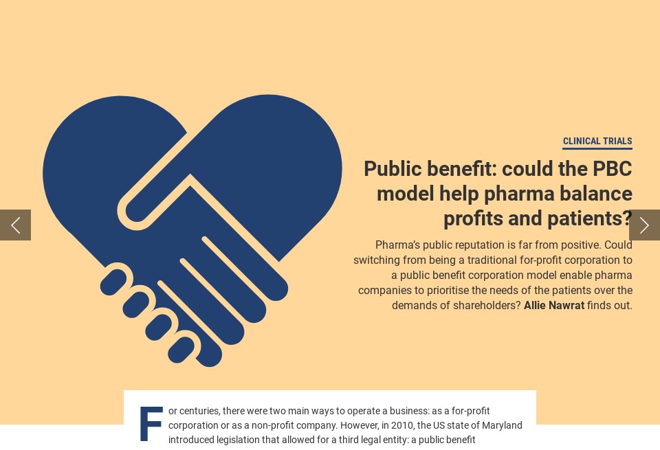 Public benefit could the PBC model help pharma balance profits and