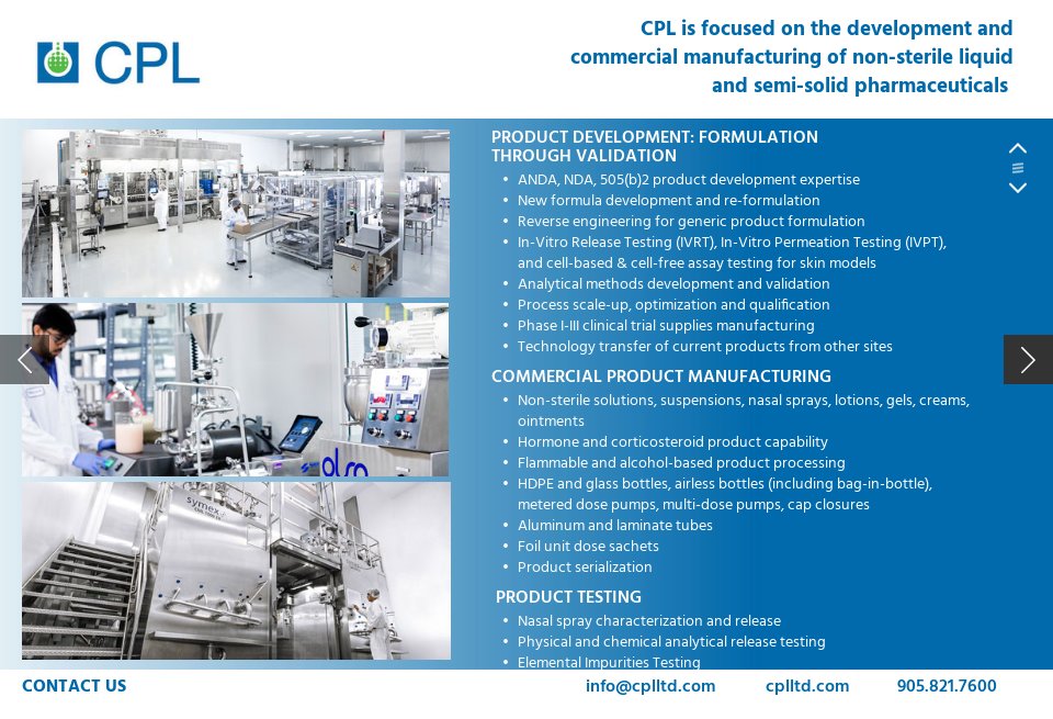 Contract Pharmaceuticals Limited Canada - Pharma Technology Focus ...