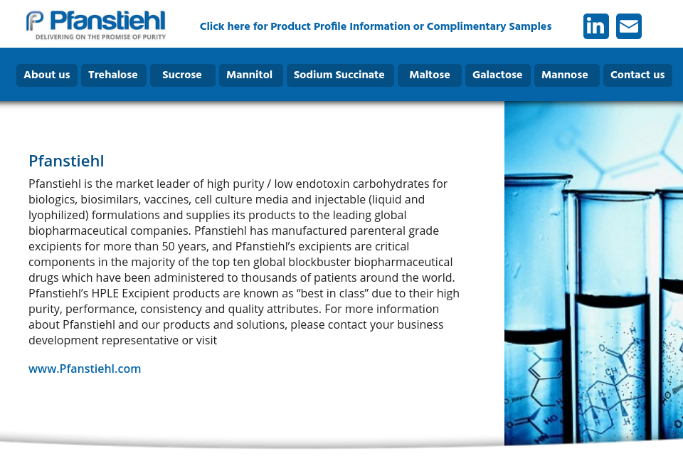 Pfanstiehl Pharma Technology Focus Issue 73 August 2018