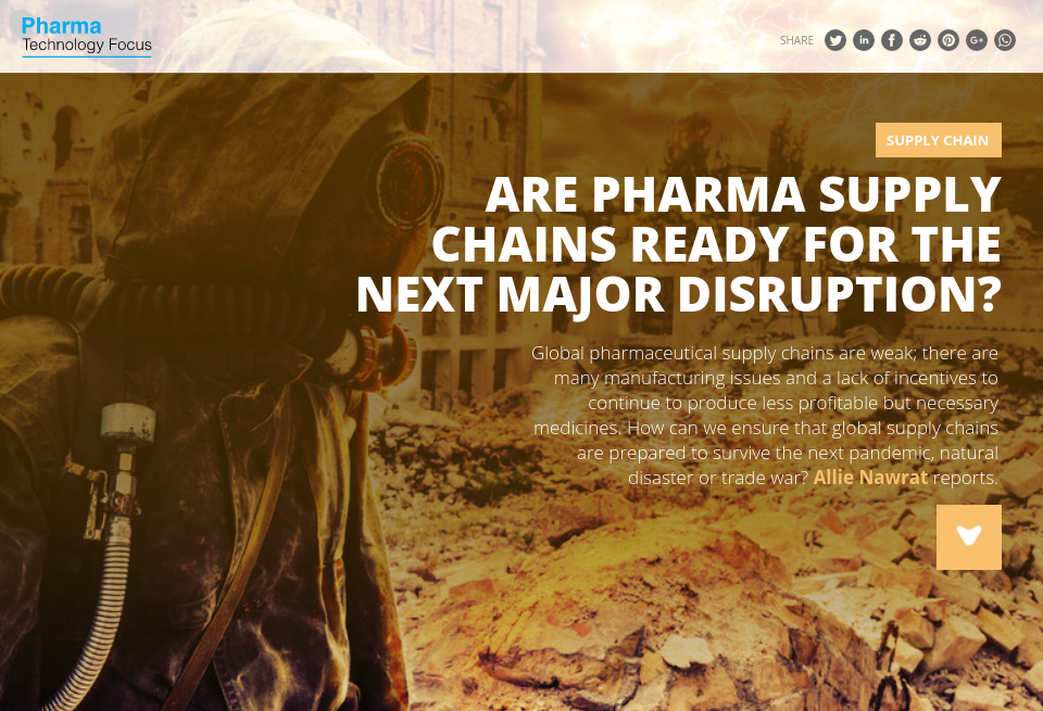 Are pharma supply chains ready for the next major disruption? Pharma