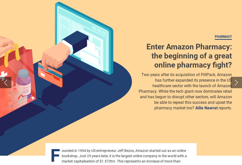 Enter Amazon Pharmacy the beginning of a great online pharmacy fight? Pharma Technology Focus