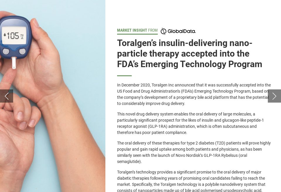 Td2 Injection T2D therapy accepted into FDA Emerging Technology Program - Pharma ...