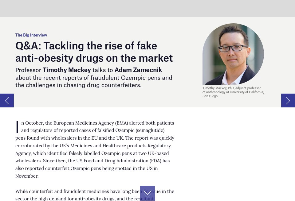 Tim Mackey Message Q&A: Tackling the rise of fake anti-obesity drugs on the market ...