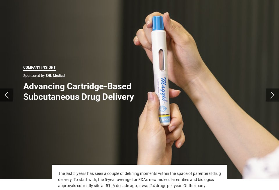 SHL Medical Company Insight Pharma Technology Focus Issue 119 June 2022