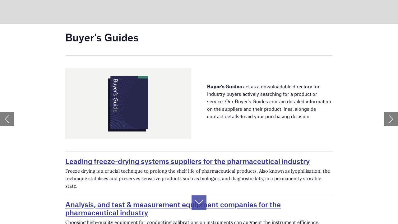 Buyer's Guides Pharma Technology Focus Issue 130 May 2023