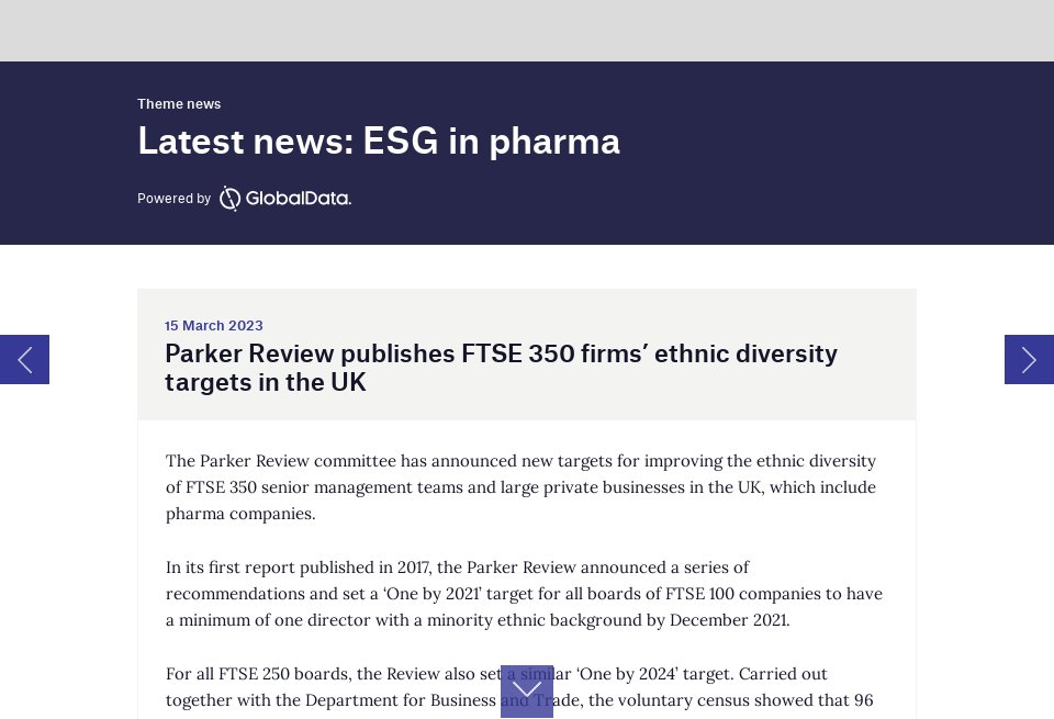 Latest News: ESG In Pharma - Pharma Technology Focus | Issue 130 | May 2023