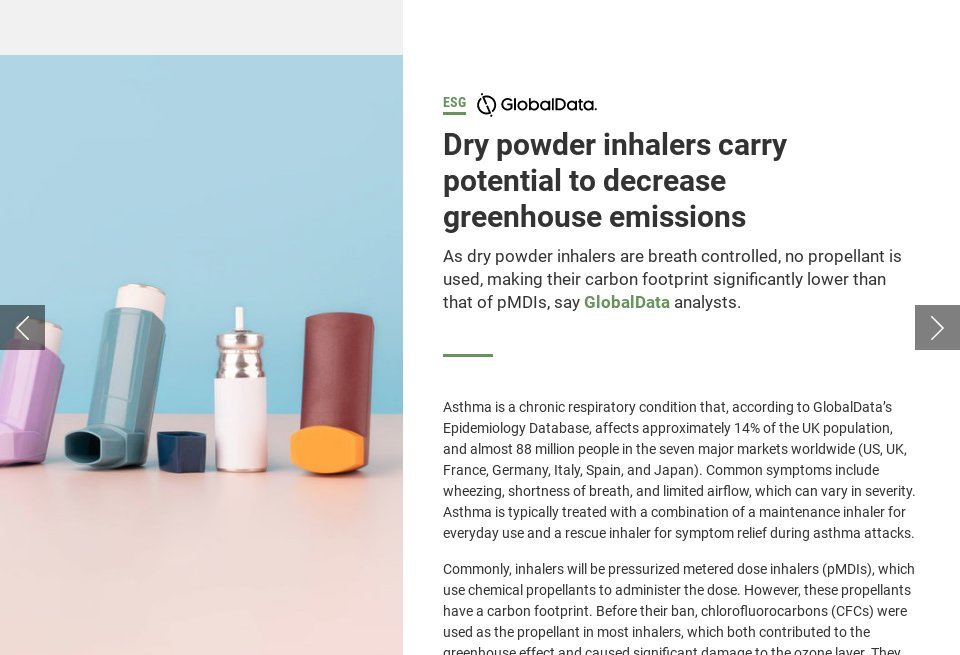 Dry powder inhalers carry potential to decrease greenhouse emissions ...
