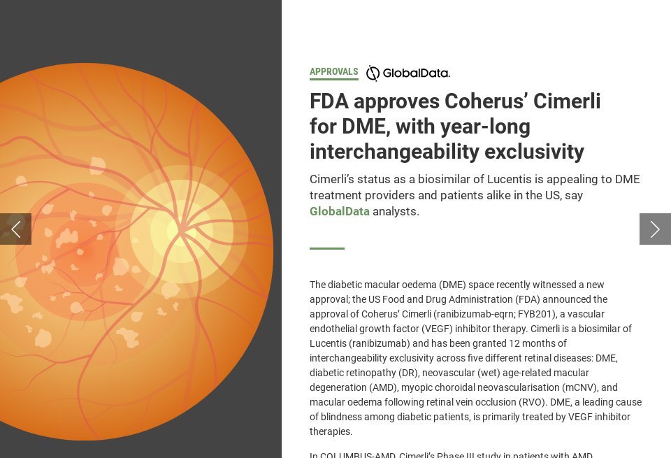 FDA approves Coherus’ Cimerli for DME, with year-long ...